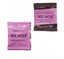 Фарба для брів та вій+окислювач Nikkmole (Dark Brown)