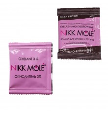 Фарба для брів та вій+окислювач Nikkmole (Dark Brown)