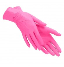 Рукавички нітрилові нестерильні без пудрові Doily Polix Pro&Med Pink 1 пара