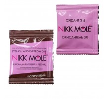 Фарба для брів та вій+окислювач Nikkmole (Brown)