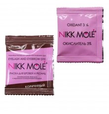 Фарба для брів та вій+окислювач Nikkmole (Brown)