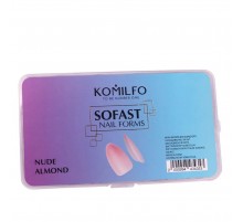 Форми KOMILFO SoFast мякі для швидкого нарощування нігтів 300 шт (Nude Almond)