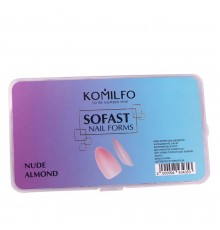 Форми KOMILFO SoFast мякі для швидкого нарощування нігтів 300 шт (Nude Almond)