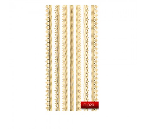 Наклейки для нігтів KODI Nail Art Stickers Gold 020FL Наклейки для нігтів KODI Nail Art Stickers Gold 020FL