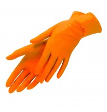 Рукавички нітрил без пудри текстуровані Polix PRO&MED 100 шт р M (Orange)