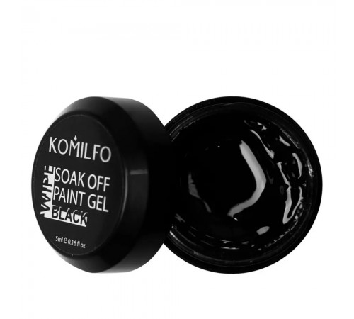 Гель-фарба KOMILFO Soak off 5 мл (001 Black) Гель-фарба KOMILFO Soak off 5 мл (001 Black)