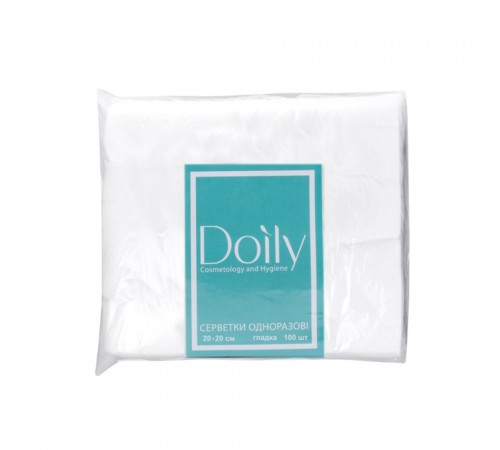 Серветки гладкі Doily 20*20 см 40 г/м2 100 шт. Серветки гладкі Doily 20*20 см 40 г/м2 100 шт.