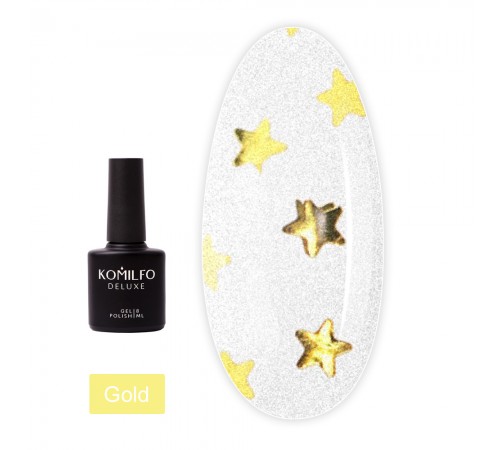 Топ KOMILFO No Wipe Star Nails 8 мл (Gold) Топ KOMILFO No Wipe Star Nails 8 мл (Gold)