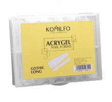 Форми верхні для нарощування нігтів KOMILFO Acry Gel 130 шт (Gothic)