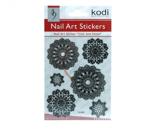 Наклейки для нігтів KODI Nail Art Stickers Black 006YL Наклейки для нігтів KODI Nail Art Stickers Black 006YL