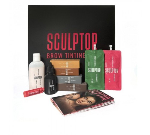 Фарба для брів Sculptor Sculptor Набір для фарбування брів BROW TINTING SET Фарба для брів Sculptor Sculptor Набір для фарбування брів BROW TINTING SET