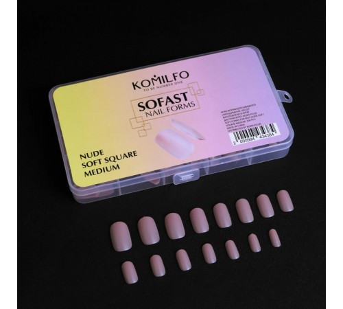 Форми KOMILFO SoFast мякі для швидкого нарощування нігтів 300 шт (Nude Soft Square Medium) Форми KOMILFO SoFast мякі для швидкого нарощування нігтів 300 шт (Nude Soft Square Medium)