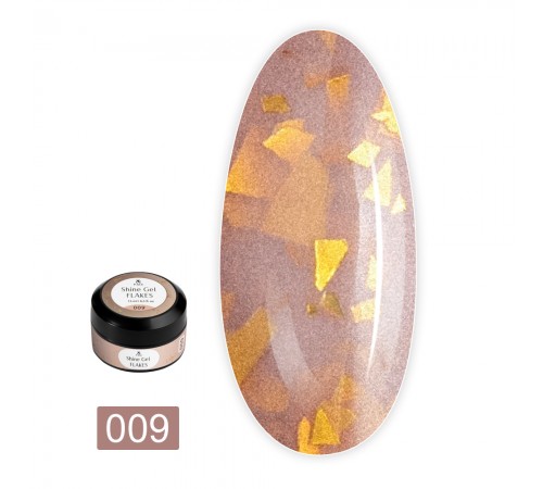 Гель Shine Gel для укріплення натуральних нігтів 15 мл (Flakes 009) Гель Shine Gel для укріплення натуральних нігтів 15 мл (Flakes 009)