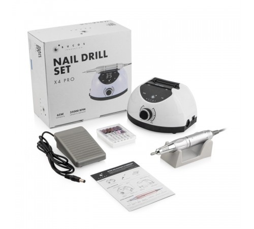 Фрезер X4 PRO Bucos Nail Drill (65W35000 об) (WHITE PEARL) Фрезер X4 PRO Bucos Nail Drill (65W35000 об) (WHITE PEARL)