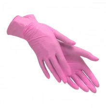 Рукавички нітрил текстуровані на пальцях NITRILUX Pink 100 шт (M)