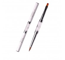 Пензлик KOMILFO Double Acrylic 4 (Kolinsky) Gel flat 4 (Nylon)