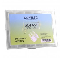 Форми KOMILFO SoFast мякі для швидкого нарощування нігтів 240 шт (Ballerina Medium)