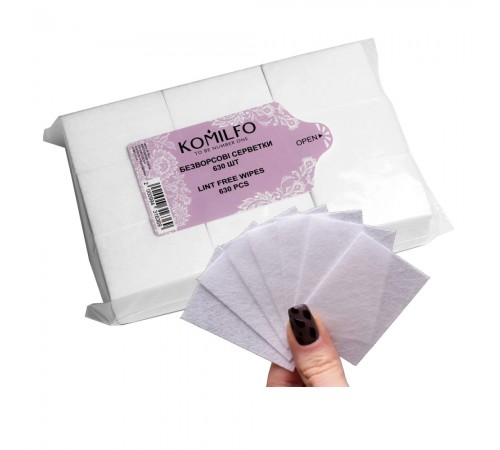 Серветки безворсові KOMILFO 630 шт Серветки безворсові KOMILFO 630 шт
