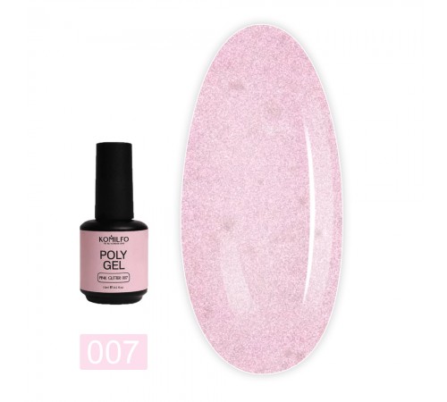Гель KOMILFO PolyGel 15 г (007 Pink Glitter) Гель KOMILFO PolyGel 15 г (007 Pink Glitter)