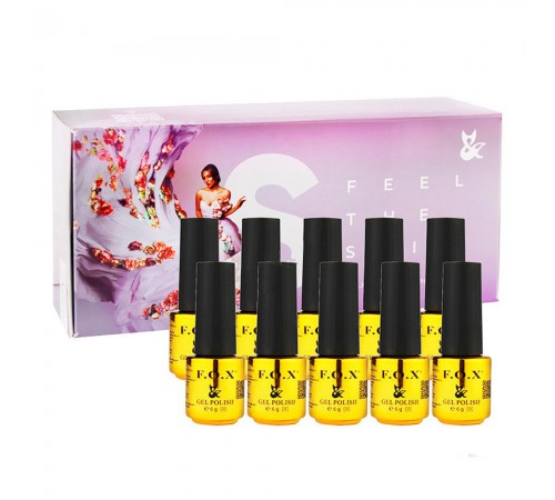 Набір гель-лаків FOX Feel The Spring Set 10 шт*6 мл Набір гель-лаків FOX Feel The Spring Set 10 шт*6 мл