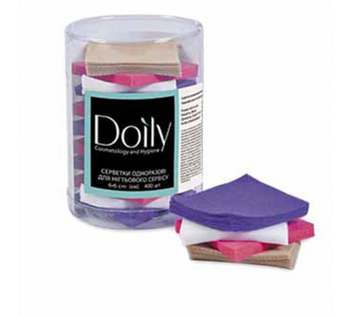 Серветки різнокольорові Doily 6*6 см 45 г/м2 400 шт. Серветки різнокольорові Doily 6*6 см 45 г/м2 400 шт.