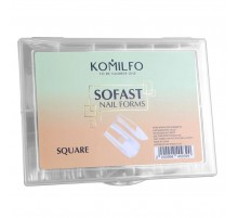 Форми KOMILFO SoFast мякі для швидкого нарощування нігтів 240 шт (Square)