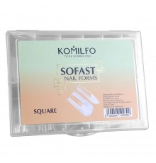 Форми KOMILFO SoFast мякі для швидкого нарощування нігтів 240 шт (Square)