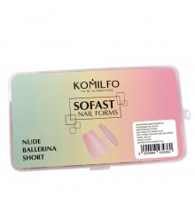 Форми KOMILFO SoFast мякі для швидкого нарощування нігтів 360 шт (Nude Ballerina Shot)