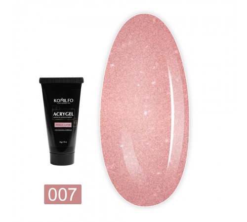 Акрігель KOMILFO AcryGel 30 г (007 Nude Glitter) Акрігель KOMILFO AcryGel 30 г (007 Nude Glitter)