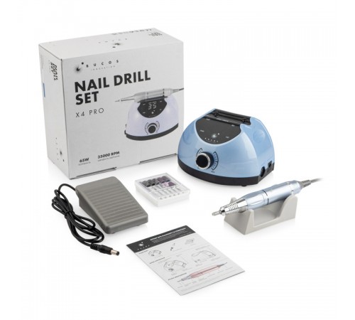 Фрезер X4 PRO Bucos Nail Drill (65W35000 об) (BLUE OCEAN) Фрезер X4 PRO Bucos Nail Drill (65W35000 об) (BLUE OCEAN)