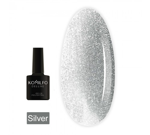 Гель-лак KOMILFO 9D Cats eye 8 мл (Silver) Гель-лак KOMILFO 9D Cats eye 8 мл (Silver)