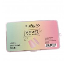 Форми KOMILFO SoFast мякі для швидкого нарощування нігтів 300 шт (Nude Ballerina Shot)