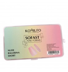 Форми KOMILFO SoFast мякі для швидкого нарощування нігтів 300 шт (Nude Ballerina Shot)
