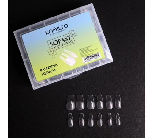 Форми KOMILFO SoFast мякі для швидкого нарощування нігтів 240 шт (Ballerina Medium) Форми KOMILFO SoFast мякі для швидкого нарощування нігтів 240 шт (Ballerina Medium)