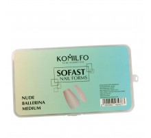 Форми KOMILFO SoFast мякі для швидкого нарощування нігтів 300 шт (Nude Ballerina Medium)