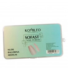 Форми KOMILFO SoFast мякі для швидкого нарощування нігтів 300 шт (Nude Ballerina Medium)