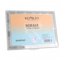 Форми KOMILFO SoFast мякі для швидкого нарощування нігтів 240 шт (Almond (миндаль))