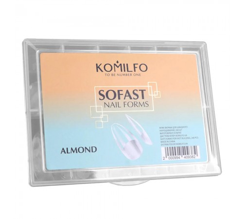 Форми KOMILFO SoFast мякі для швидкого нарощування нігтів 240 шт (Almond (миндаль)) Форми KOMILFO SoFast мякі для швидкого нарощування нігтів 240 шт (Almond (миндаль))
