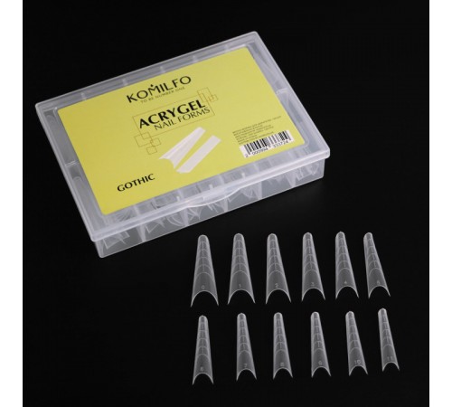 Форми верхні для нарощування нігтів KOMILFO Acry Gel 120 шт (Gothic) Форми верхні для нарощування нігтів KOMILFO Acry Gel 120 шт (Gothic)