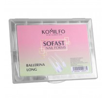 Форми KOMILFO SoFast мякі для швидкого нарощування нігтів 240 шт (Ballerina Long)