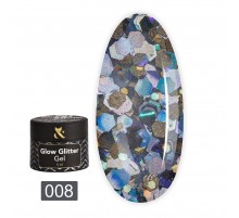 Гель FOX Glow Glitter Gel 5 мл (008)