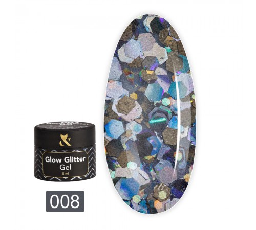 Гель FOX Glow Glitter Gel 5 мл (008) Гель FOX Glow Glitter Gel 5 мл (008)