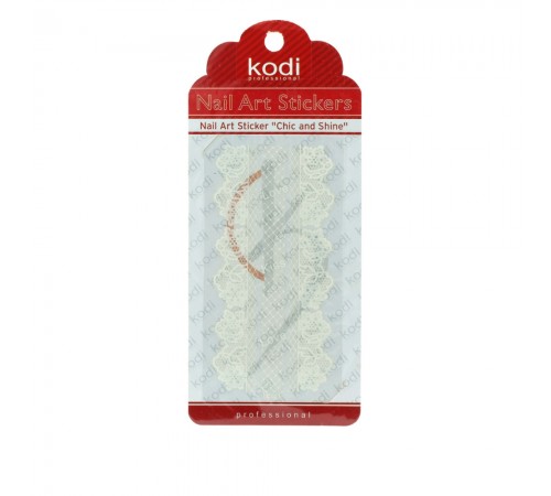 Наклейки для нігтів KODI Nail Art Stickers White 053LC Наклейки для нігтів KODI Nail Art Stickers White 053LC