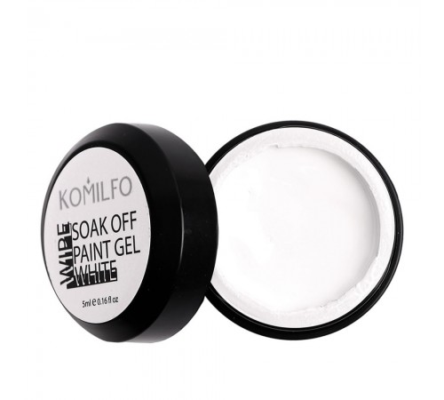 Гель-фарба KOMILFO Soak off 5 мл (002 White) Гель-фарба KOMILFO Soak off 5 мл (002 White)