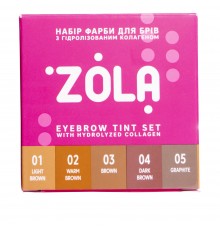 Набір фарб для брів с колагеном Zola Eyebrow Tint With Collagen 5*5 мл